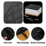 Premium Leather Car Seat Covers Full Set - Universal Fit, Airbag Safe, Black/Red - Image 5