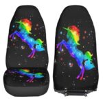 Cute Unicorn Rainbow Car Seat Covers | Universal Fit | Front Seats 2pc Set - Image 3