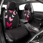 Cute Pink & Black Butterfly Car Seat Covers | Universal Fit | Women's Airbag Safe - Image 2