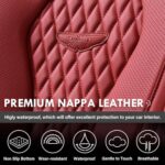 Premium Red Leather Car Seat Covers | Waterproof Full Set Universal Fit - Image 6