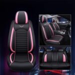 ZQY Luxury Leather Car Seat Covers - Universal Fit SUV Protection Black Pink - Image 2