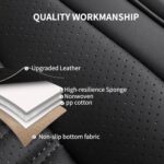 Premium Black Leather Car Seat Covers Waterproof 2PC Front Universal - Image 4
