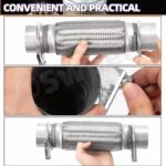 Exhaust Flex Pipe 2.2x6 Inch 3Pc Kit with Clamps Stainless Steel - Image 6