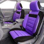 Cute Girly Car Seat Covers: 6PC 3D Foam Comfort Black Purple Universal Fit - Image 5