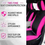 Fluffy Rose Red Black Car Seat Covers Set 17pc Universal Fit Women Soft Protector - Image 4