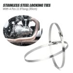 PACEWALKER Motorcycle Exhaust Wrap 1" x 16' Heat Shield Tape w/ Ties Cream - Image 2