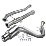 Auto Dynasty 4 Inches Rolled Muffler Tip Catback Exhaust System Compatible with 2004-2010 Scion tC Coupe 2.4L, Stainless Steel