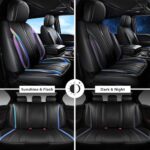 Premium Leather Car Seat Covers: Waterproof, Universal Fit, Full Set - Black Chameleon - Image 2