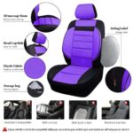 Cute Girly Car Seat Covers: 6PC 3D Foam Comfort Black Purple Universal Fit - Image 2