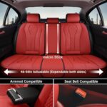 Premium Red Leather Car Seat Covers | Waterproof Full Set Universal Fit - Image 4