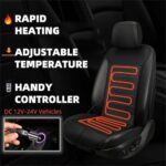 Heated Leather Seat Cushion for Car, Home & Office - Full Back Support, Universal Fit - Image 5