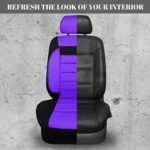 Cute Girly Car Seat Covers: 6PC 3D Foam Comfort Black Purple Universal Fit - Image 6