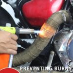 PACEWALKER Motorcycle Exhaust Wrap 1" x 16' Heat Shield Tape w/ Ties Cream - Image 4