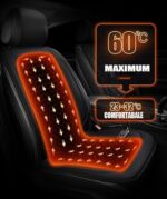 Heated Leather Seat Cushion for Car, Home & Office - Full Back Support, Universal Fit - Image 2
