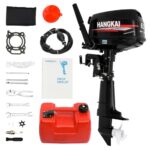 BJTDLLX 4 Stroke 6.5HP Outboard Motor, Outboard Motor Boat Engine with Fuel Tank, Heavy Duty Fishing Boat Engine Marine Engine with CDI Ignition/Water Cooling System Boat Motor