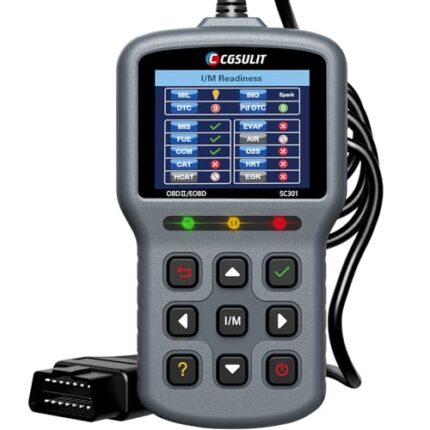 CGSULIT OBD2 Scanner SC301 Car Code Reader with Smog Check & Check Engine Light Reset, Read/Clear Error Code, Live Data, DTC Lookup, On-Board Monitor Test, Diagnostic Scan Tool for Cars After 1996