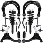 Detroit Axle - 16pc Front End Suspension Kit for 06-10 Hyundai Sonata, Control Arms Tie Rods Boots Sway Bars Struts & Coil Spring Lower Ball Joints 2006 2007 2008 2009 2010 Replacement Struts Shocks