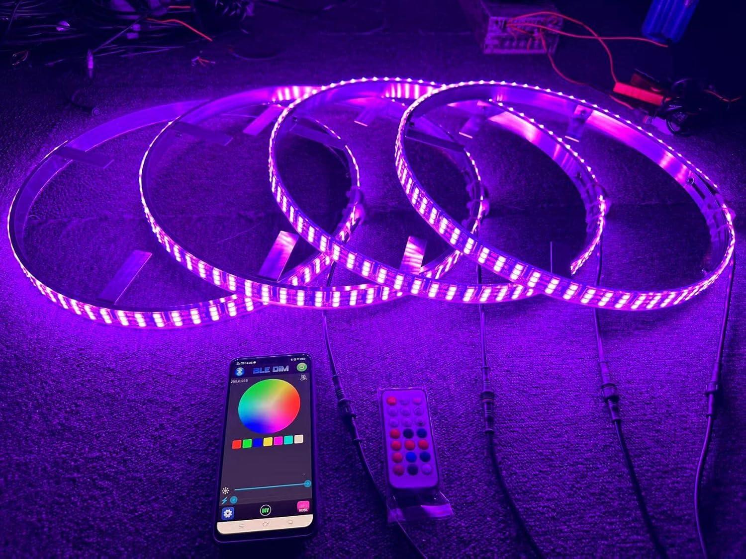 Let's Light Up Our Rides with Sando Tech's RGB Wheel ⁢Rings!