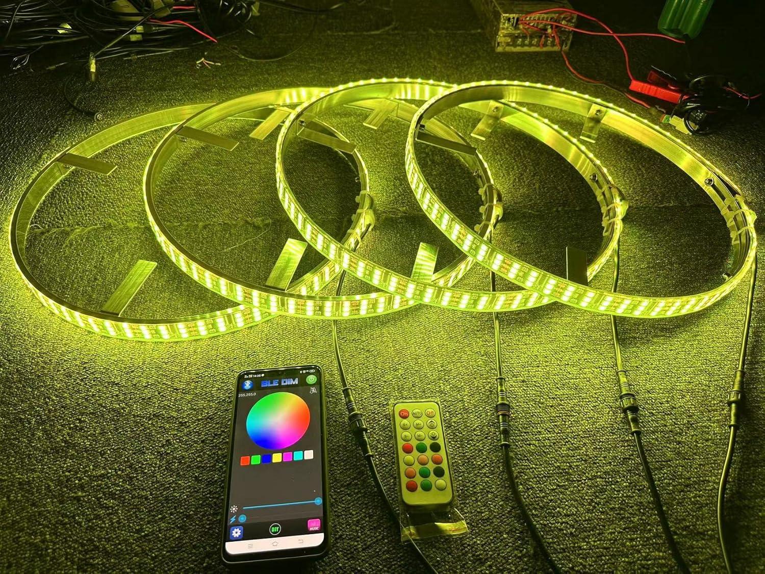 Let's Light Up Our‌ Rides with Sando Tech's RGB Wheel Rings!