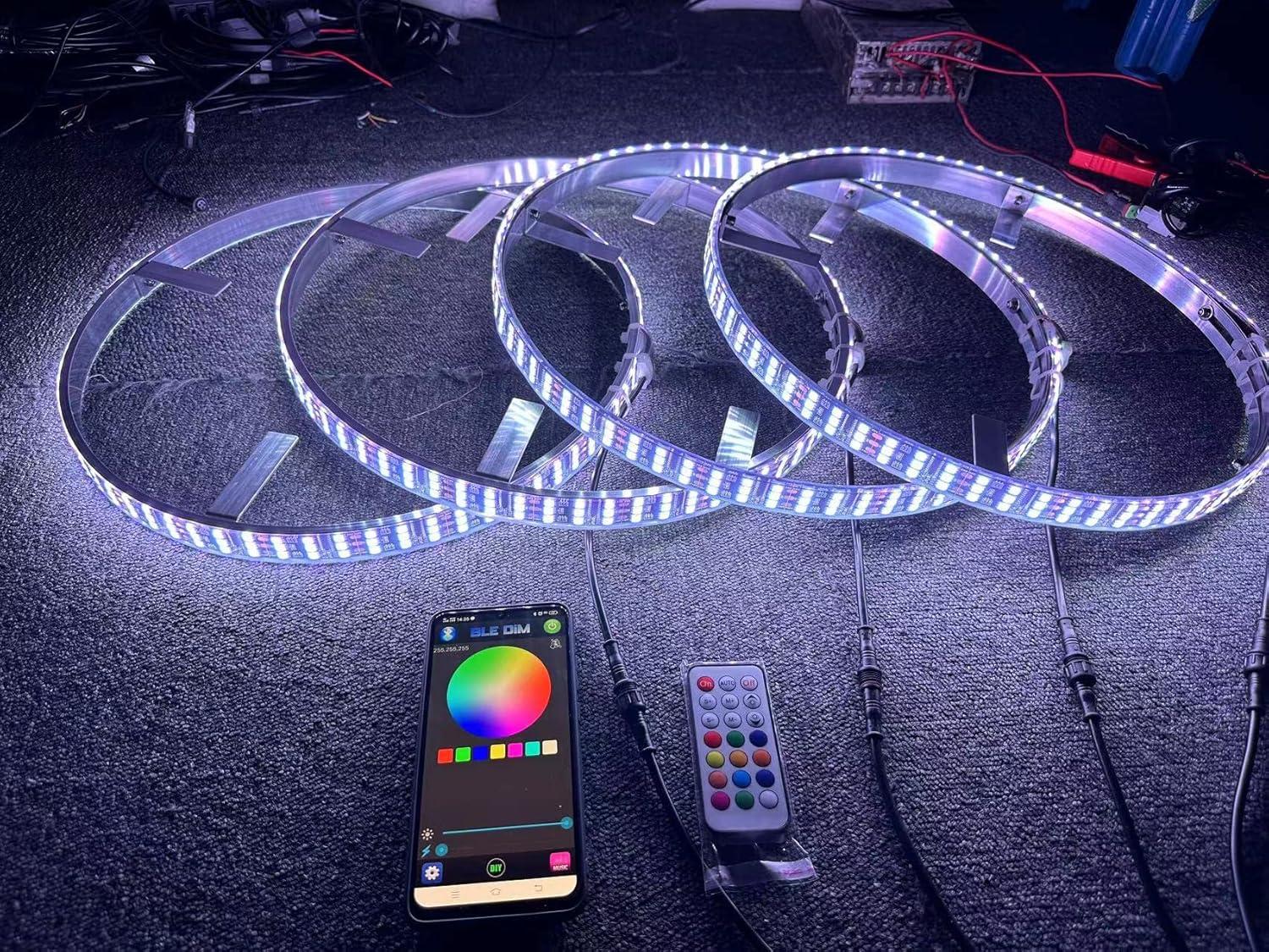 Let's Light​ Up Our Rides‌ with Sando Tech's RGB Wheel rings!