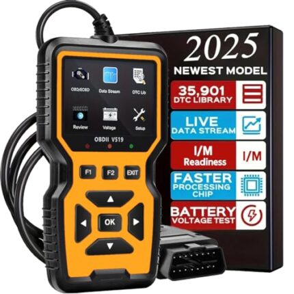 OBD2 Scanner Diagnostic Tool - Check Engine Light Code Reader, Reset Function, Data Stream, I/M Readiness, Full Features, Modes 6 & 8, for All 1996+ Vehicles, Automotriz Scanner