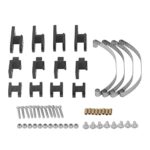 RC Leaf Spring Suspension Aluminum Alloy Upgrade Kit High Performance Shock Absorber Set for WPL B4 24 1/16 RC Car Includes 12pcs Leaf Springs 4 Suspension Bars 26 Screws 12 Nuts (Black)