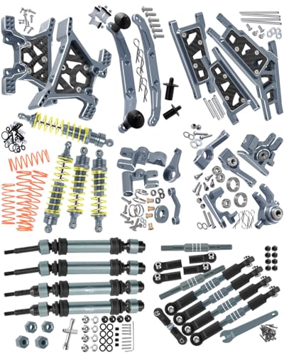 RCMYou Upgrades Part for 1/10 Slash 4x4 VXL,Alloy Suspension Arm,Shock Absorber,Caster Block,Steering Blocks,Stub Axle Carriers,Steering Bellcranks,Shock Tower,Body Mounts,Drive Shaft,Links,Titanium