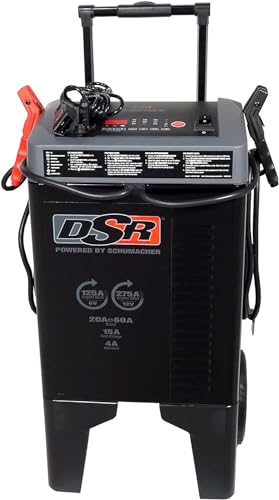 Schumacher Electric DSR Pro Series 6V / 12V Battery Charger & Engine Starter - Heavy Duty Wheeled Battery Charger - 275 Peak Amps - Easily Flash Reprogram a Battery - DSR122