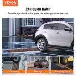 VEVOR Rubber Curb Ramp for Driveway 1 Pack, 15T Heavy Duty Sidewalk Curb Ramp, 2.6" Rise Height Curbside Bridge Ramp for Garage for Low Cars, Wheelchairs, L.O.A. 4FT
