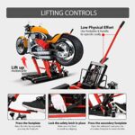 Heavy-Duty 1500 LBS Motorcycle Lift Jack - ATV Hoist Stand with Wheels, Red - Image 2
