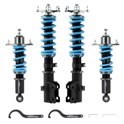 maXpeedingrods Coilover for Honda CR-V 2007-2011, 24 Levels Damper Adjustable Coilovers Suspension Kit Strut, Height Adjustment Shock Absorber Struts, T6 Upgraded Lowering Kits Blue