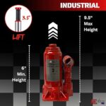 ATE Pro 2 Ton Hydraulic Bottle Jack 4000 lb Capacity Red USA - Image 3