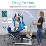 Vive Hydraulic Patient Lift with Sling - Portable Home Transfer System
``` - Image 3