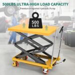 YITAHOME 550lb Hydraulic Lift Cart 11-42in Adjustable Scissor Table - Image 3
