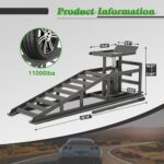 5T Hydraulic Car Ramps Low Profile 4-Level Lift 11000lbs 2Pack - Image 4