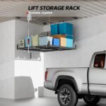 4x4FT Overhead Garage Ceiling Storage Rack Lift Adjustable Black - Image 4