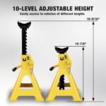 Heavy-Duty 3-Ton Yellow Jacket Car Jack Stands for SUVs, 6600 lb Lift Capacity, Stable Base - Image 4