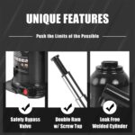 Torin 8 Ton Double Ram Hydraulic Bottle Jack for Auto Repair - Image 3