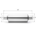 LCGP 2" Universal Resonator Muffler Stainless Steel Polished - Image 2