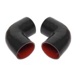 8PC 2.5" Aluminum Intercooler Piping Kit with Clamps Black - Image 6