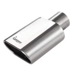 Upower Square Exhaust Tip 2.5" Inlet 3" x 5.5" Outlet 9" Long Chrome Stainless Steel Polished Diesel Pipe Weld-On
