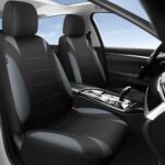 Waterproof Neoprene Car Seat Covers Front Seats Universal Fit Airbag Safe Gray - Image 2