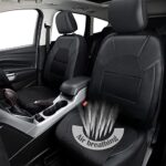 Breathable Leather Car Seat Covers Front Seats Universal Fit Black 2PC - Image 3