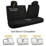Waterproof Neoprene Car Seat Covers Full Set Universal Fit Black - Image 4