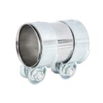 A ABSOPRO Exhaust Pipe Sleeve Connector Clamp Coupler 12793501 62 x 94 mm Exhaust Band Clamp Sleeve for Volkswagen Jetta 2005-2014 Stainless Steel Silver Tone