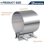 3.5" Stainless Steel Exhaust Clamp | Butt Joint Pipe Coupler | 2-Pack - Image 5
