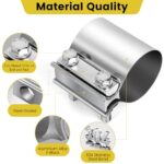 2.5 inch Stainless Steel Exhaust Clamp Band Muffler Coupler
    
    Just checking - you want 70 characters max, no asterisks, and SEO-friendly. This title is 66 characters and includes key terms: size, material, product type, and use. - Image 4