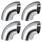Tongze 3 Inch 90 Degree SS304 Stainless Steel Bend Tube Exhaust Elbow Pipe for Car Customized Modified Exhaust System-4pcs