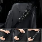 Luxe Diamond Car Accessories Set: Leather Seat Covers, Mats, Steering Wheel Cover for Women - Image 7