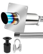 Upgraded Generator Exhaust Extension Kit, Stainless Steel, with Muffler And Insulated Through-Wall Mounting Plate, Exhaust Adapter, Exhaust Pipe, U-bolt Clamps, for Firman and Hond